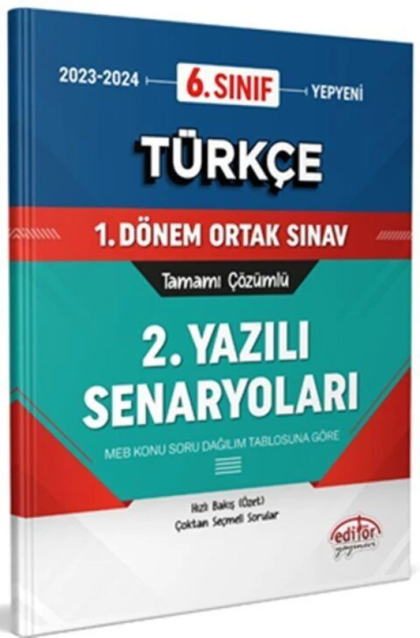 6. Sınıf Türkçe 1. Dönem Ortak Sınavı 2. Yazılı Senaryoları Tamamı Çözümlü Editör Yayınları ürün görseli 1