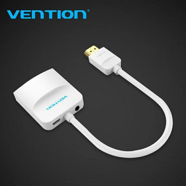 Vention Hdmi To VGA Kablo Adaptör Çevirici Dönüştürücü Ses Destekli Beyaz 9018000002045 ürün görseli 1