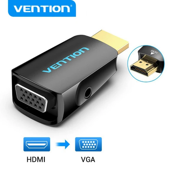 Vention Hdmi to VGA Kablo Çevirici Dönüştürücü Adaptör Ses Power 9018000002031 ürün görseli 1