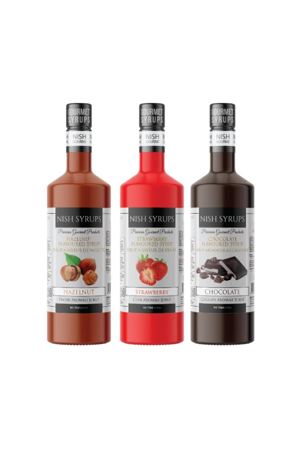 Nish Fındık Çilek Çikolata Şurupları 3 x 700 ml ürün görseli 1