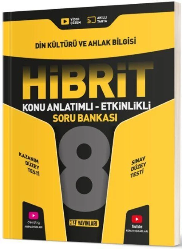 8. Sınıf Din Kültürü ve Ahlak Bilgisi HİBRİT Konu Anlatımlı Etkinlikli Soru Bankası Hız Yayınları ürün görseli 1