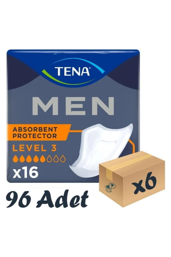 Tena Men Level-3, Erkek Mesane Pedi, 5 Damla, 16’lı, 6 Paket 96 Adet ürün görseli 1