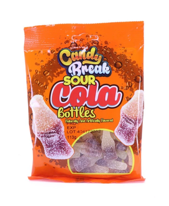 Candy Break Sour Cola Bottles - Kola Aromalı Ekşi Yumuşak Şeker 113 Gr ürün görseli 1