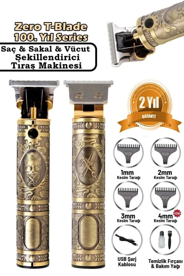 Rc-t99 Profesyonel Kuaförlerin Tercihi Saç Ense Sakal Çizim Lazer Epilasyon Öncesi Tıraş Makinesi ürün görseli 1