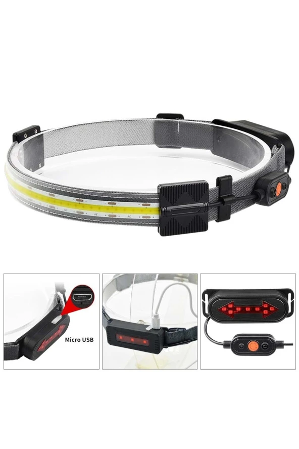 Ranchı Rc-33 Kafa Feneri Lambası Şerit Cob Led Şarjlı 30w ürün görseli 1