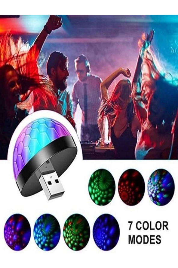 (1 ALANA 1 BEDAVA ) Usb Disko Topu Müziğe Duyarlı Usb girişli Mini Disko Topu ürün görseli 1