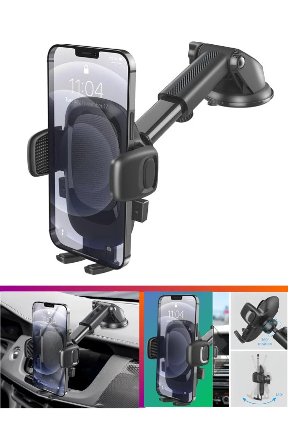 Araç Içi Telefon Tutucu Vantuzlu Araba Telefon Tutucu Araba Telefon Tutacağı NANO JELLİ ürün görseli 1