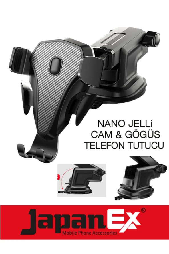 Vantuzlu Araç Telefon Tutucu Cam & Göğüs Uyumludur. Nano Jelli ürün görseli 1