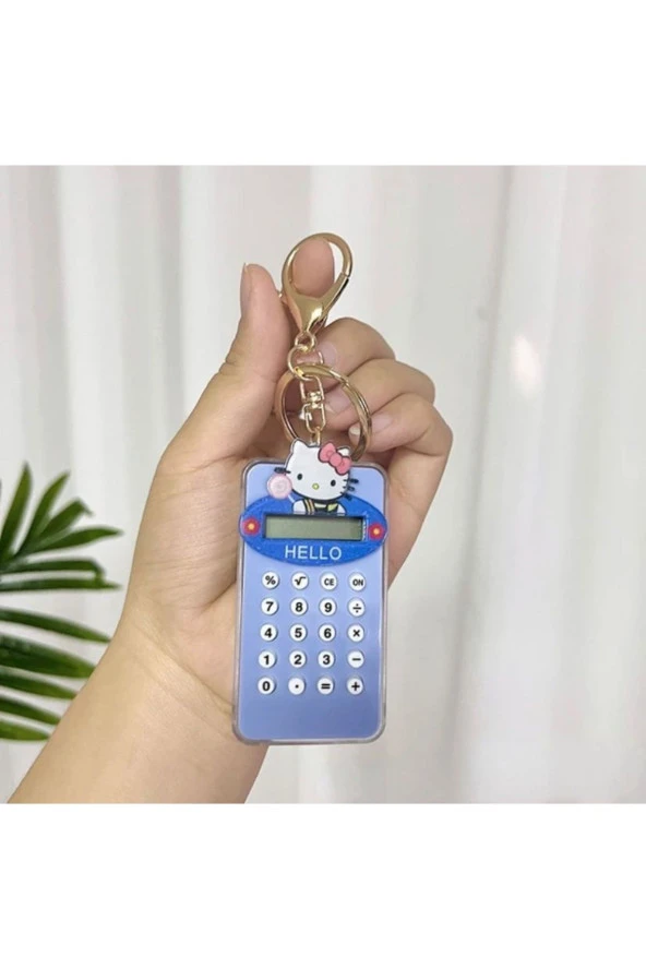 Merhaba Kitty anahtarlık kişiselleştirilmiş Hesap Makinasi MAVİ ürün görseli 1