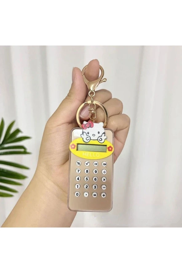 Merhaba Kitty anahtarlık kişiselleştirilmiş Hesap Makinasi SARI ürün görseli 1