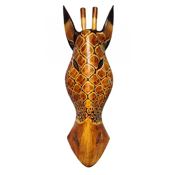 Ahşap Zürafa Mask 50 cm Duvar Dekoru ürün görseli 1
