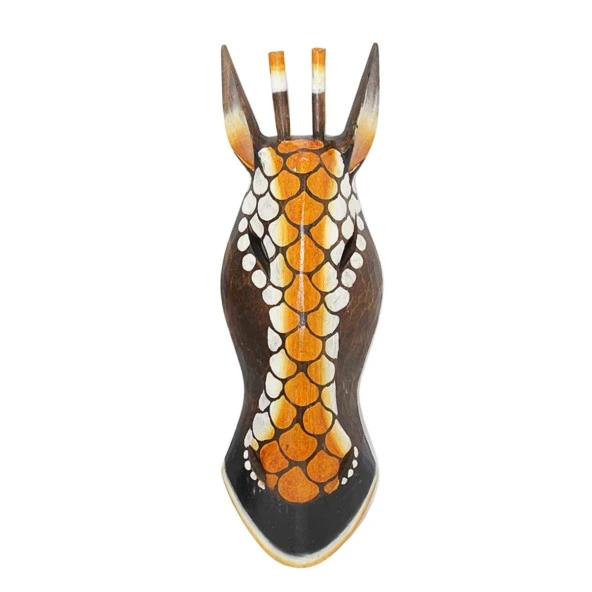 Ahşap Zürafa Mask 50 cm Duvar Dekoru - Resim 3