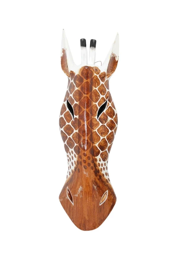 Ahşap Zürafa Mask 50 cm Duvar Dekoru - Resim 9