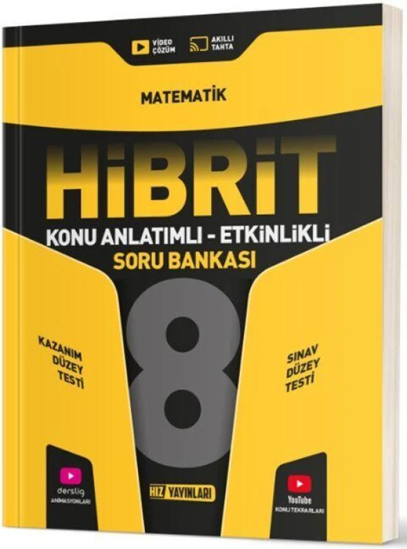 8. Sınıf Matematik HİBRİT Konu Anlatımlı Etkinlikli Soru Bankası Hız Yayınları ürün görseli 1
