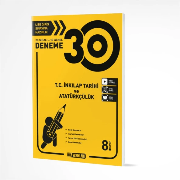 8. Sınıf T. C. İnkılap Tarihi ve Atatürkçülük 30 Deneme Hız Yayınları ürün görseli 1
