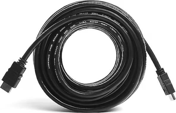 POWERMASTER PLASTİK DÜZ SİYAH 15 METRE POŞETLİ 15M HDMI KABLO ürün görseli 1