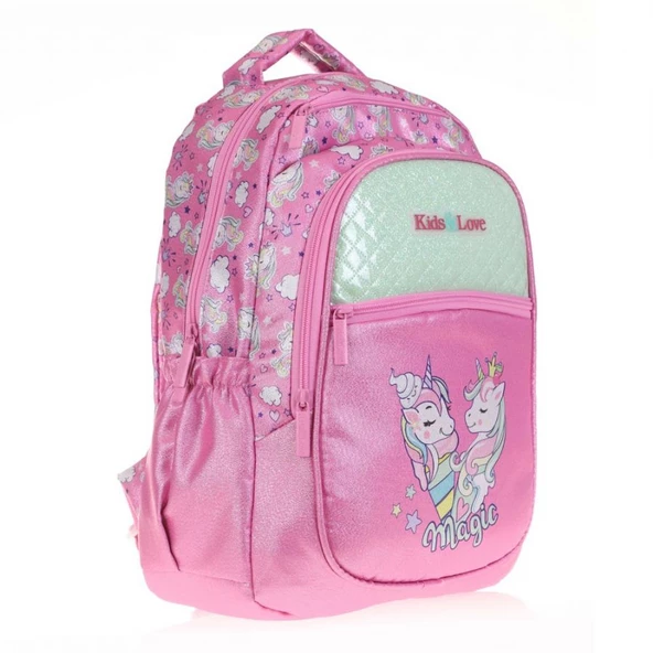 Kaukko Kids Kapitone Unicorn Kız Çocuk Okul Sırt Çantası ürün görseli 1