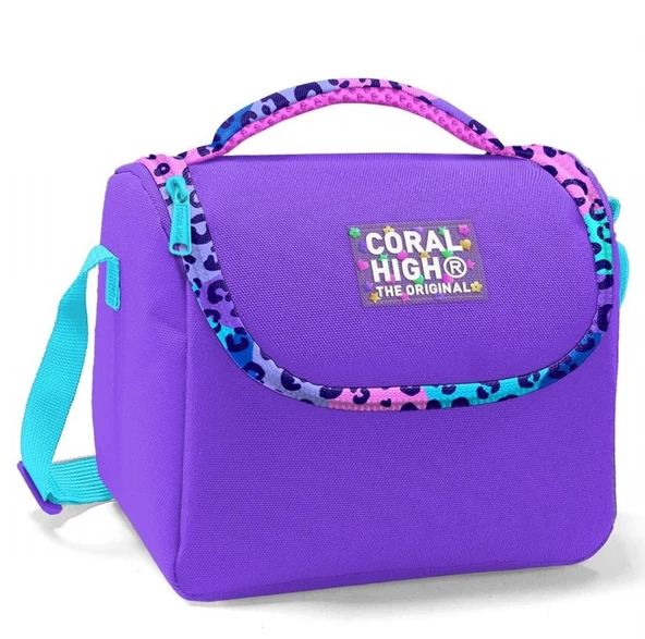 Coral High Mor Leopar Isı Yalıtımlı Beslenme Çantası - Kız Çocuk ürün görseli 1