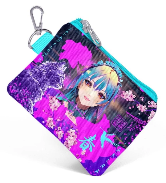 Coral High Mor Pembe Anime Kedi Bozuk Para Çantası - Kız Çocuk ürün görseli 1