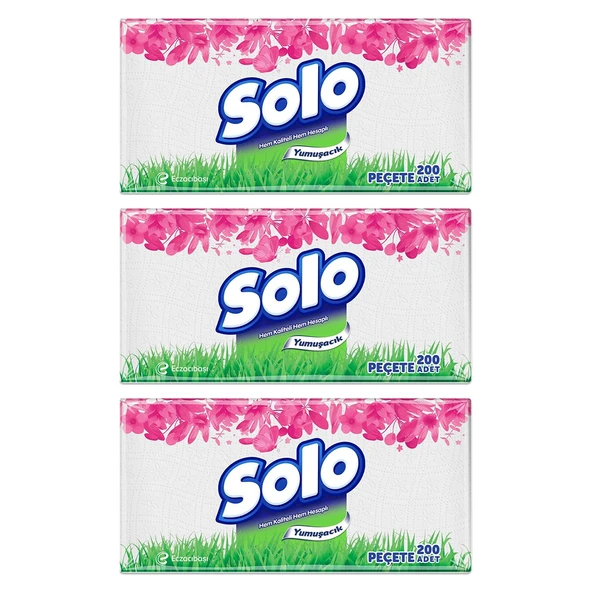 Solo Peçete 200 Yaprak X 3 Paket ürün görseli 1