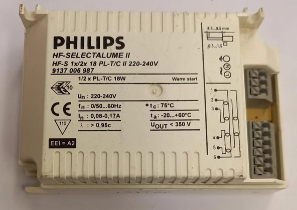 PHILIPS HF-S 1/2 18PL-T/C II SR 18W PLC ELEKTRONİK BALAST ürün görseli 1