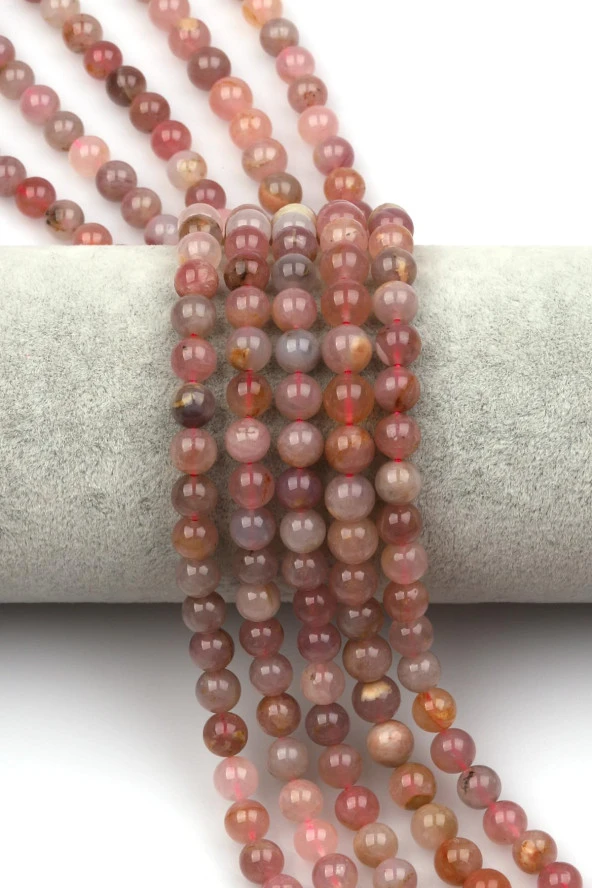 Madagaskar Pembe Kuvars 6 mm Küre Kesim ürün görseli 1
