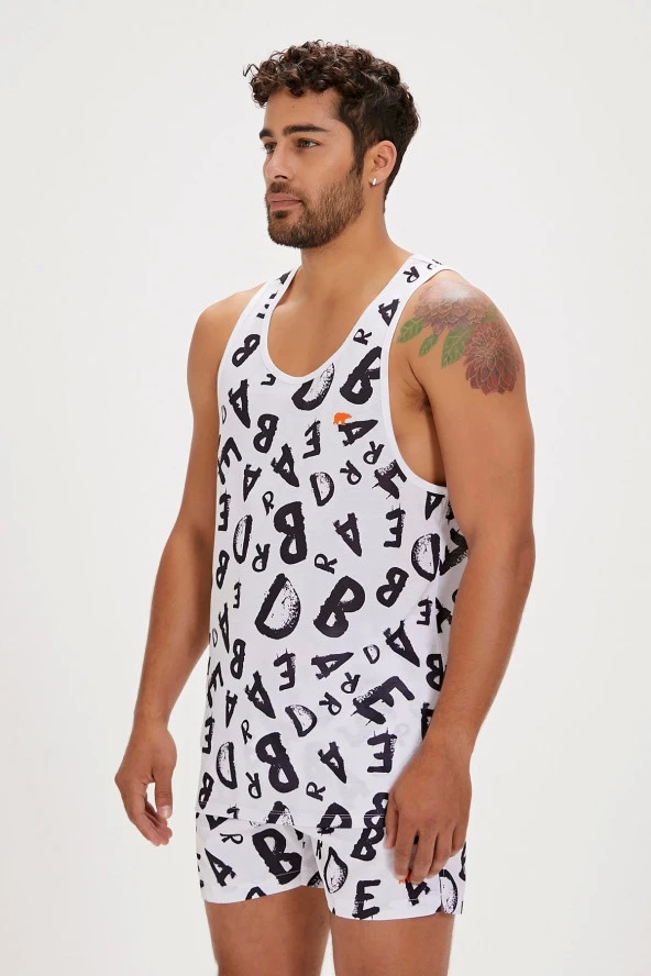 BAD BEAR Bling Off-White Men's Tank Top - Resim 2