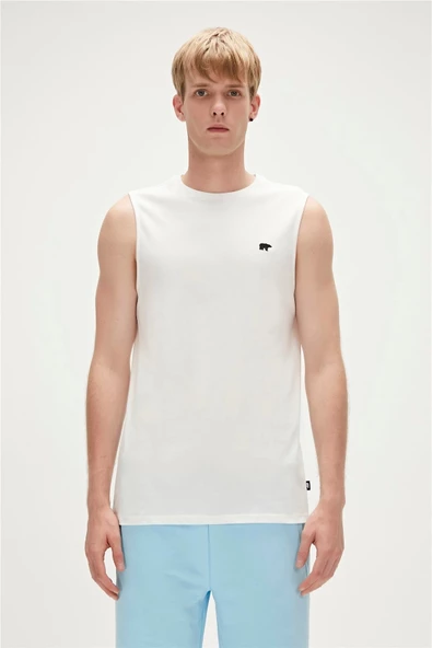 BAD BEAR Rowan Tank-Top Off-White Beyaz Erkek Atlet ürün görseli 1