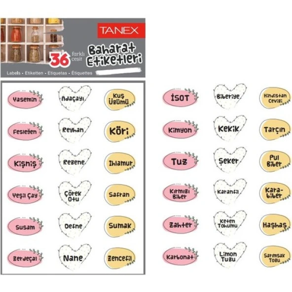 Tanex MTC-604 Baharat Etiketi (36 Adet Etiket) ürün görseli 1