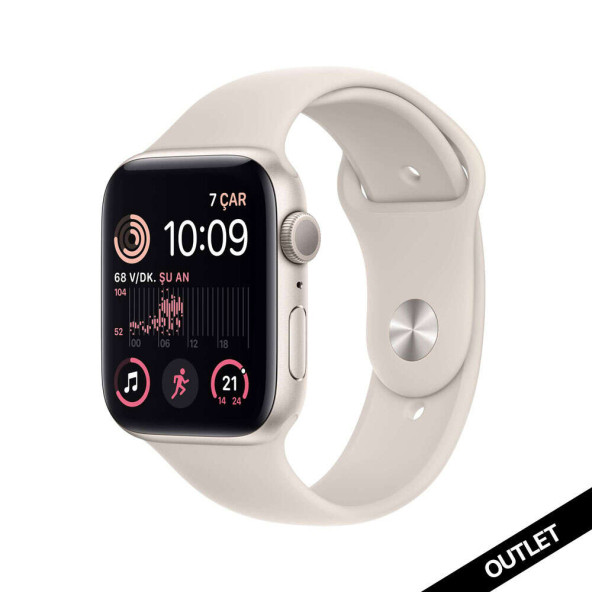 Apple Watch SE GPS 44mm Yıldız Işığı Alüminyum Kasa ve Yıldız Işığı Spor Kordon MNJX3TU/A-Teşhir ürün görseli 1