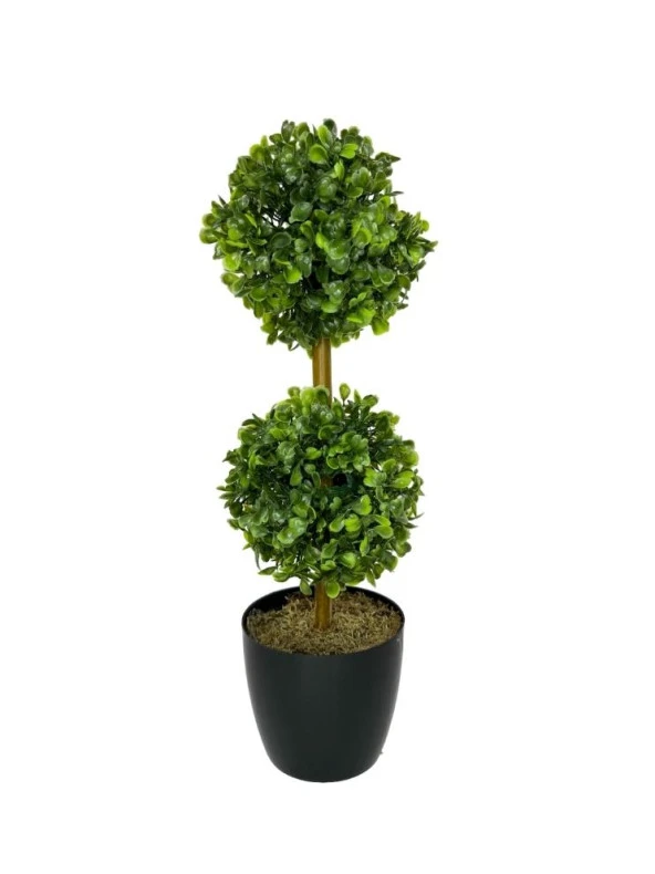 Nettenevime Yapay Ağaç Şimşir Top 2 Toplu 12x40cm Siyah Saksıda ürün görseli 1