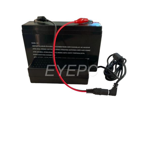 NCPLİNE 6v 12ah 20hr Bakımsız Kuru Akü 6 Volt 12 Amper+ Akü Şarj Aleti Timsah KABLO SET ürün görseli 1