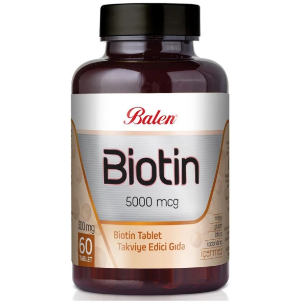 Balen Biotin 300 Mg 60 Tablet Takviye Edici Gıda ürün görseli 1