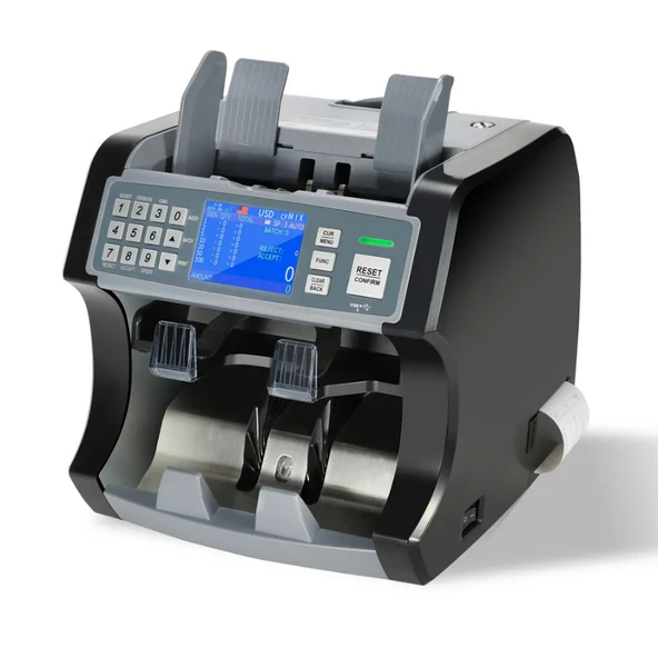 Bill Counter S200 Çift Cıslı Karışık Para Sayma Makinesi 20 Ülke Dahili Yazıcılı ürün görseli 1