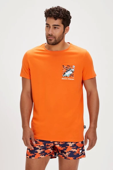 BAD BEAR Francis Orange Men's T-Shirt ürün görseli 1