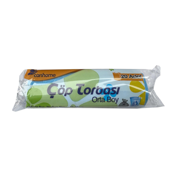 Çöp Torbası Orta Boy 55x60 Cm 20'li x 1 Rulo Mavi Çöp Poşeti ürün görseli 1