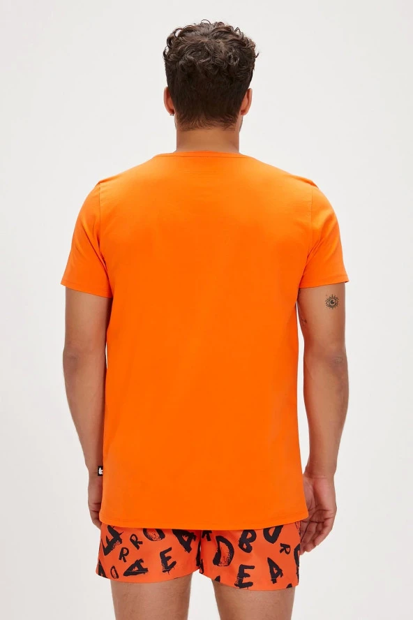 BAD BEAR Bite Orange Men's T-Shirt - Resim 4