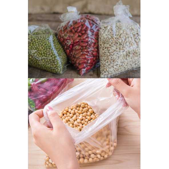 Bakkaliye Torbası 1 Kg Şeffaf Naylon Torba 2'lik 23x36 Cm Bakliyat Torbası Kalın Poşet ürün görseli 1