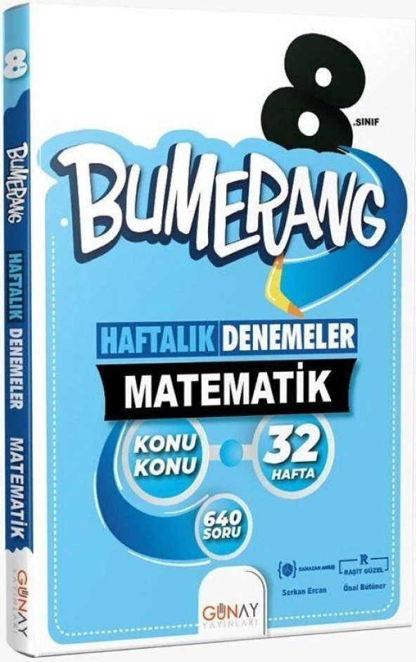8. Sınıf Matematik Bumerang Konu Konu Haftalık Denemeler Günay Yayınları ürün görseli 1