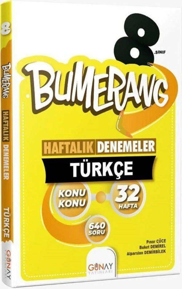 8. Sınıf Türkçe Bumerang Konu Konu Haftalık Denemeler Günay Yayınları ürün görseli 1