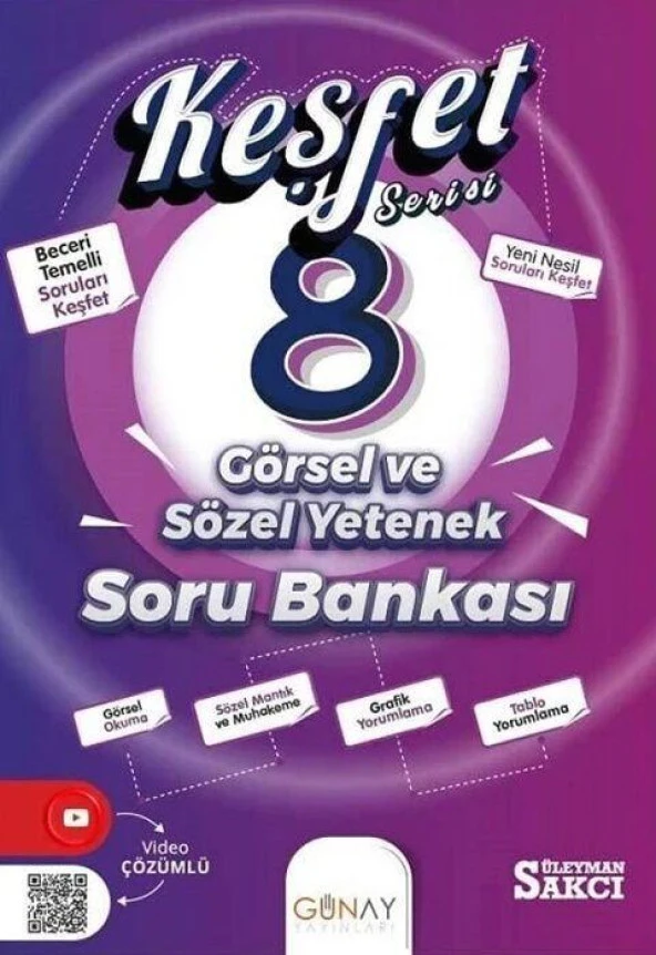 8. Sınıf Görsel ve Sözel Yetenek Keşfet Serisi Soru Bankası Günay Yayınları ürün görseli 1