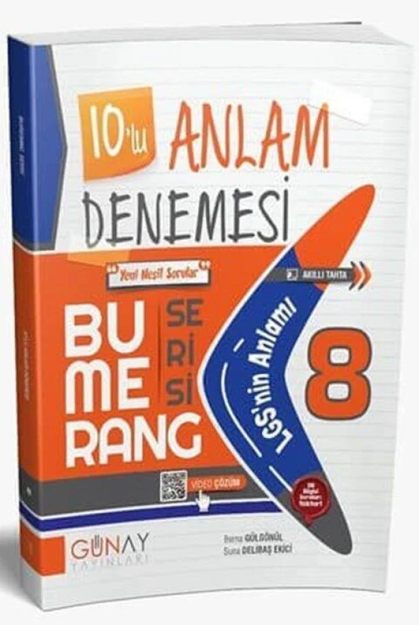 8. Sınıf Bumerang Serisi 10 lu Anlam Denemeleri Günay Yayınları ürün görseli 1