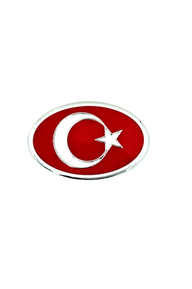 Etiketçilere Özel Armalar Oval Türkiye Sevdalıları Bayrak Alüminyum Sticker Kan Kırmmızı ürün görseli 1