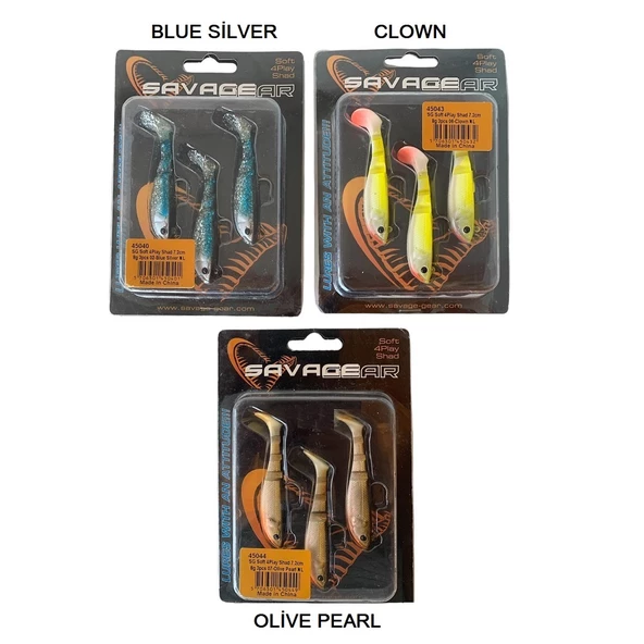 Savage Gear Soft 4Play Shad 7.2cm 8gr 3'lü Paket Silikon Yem ürün görseli 1