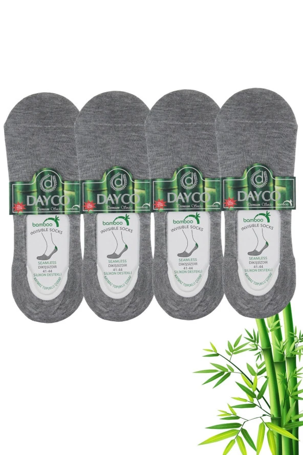 Erkek Bambu Premium Babet Çorap 4'lü Set Gri Melanj - 41-45 - C109 ürün görseli 1