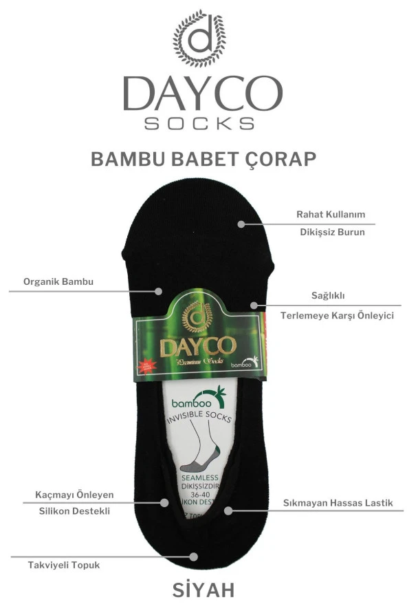 Bambu 4'lü Kadın Babet (siyah-bej-beyaz) - Resim 2