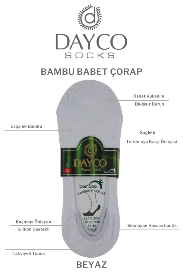 Bambu 4'lü Kadın Babet (siyah-bej-beyaz) - Resim 3
