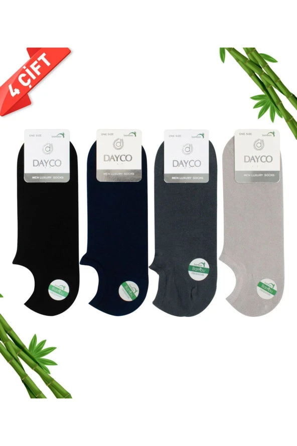 Premium Bambu Dikişsiz Sneakers Görünmez Spor Çorap 4'lü Asorti ürün görseli 1