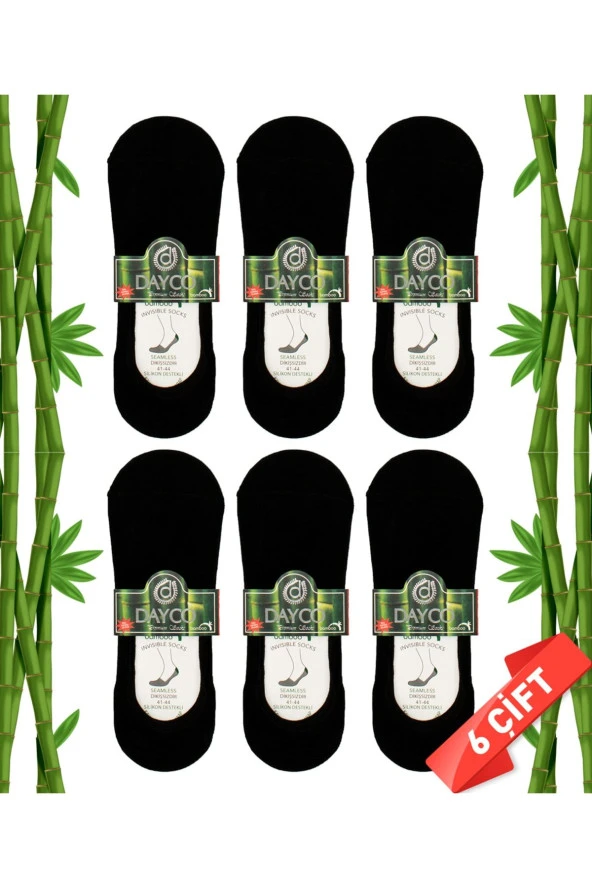 Premium Erkek Siyah Babet Bambu Çorap 6'lı Set ürün görseli 1