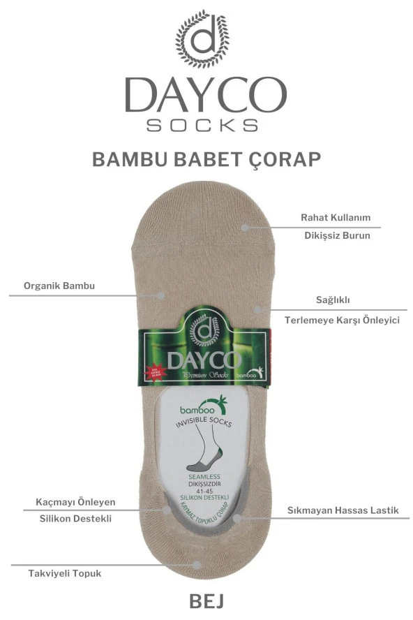 Erkek 4'lü Bambu Babet Çorabı - Resim 2